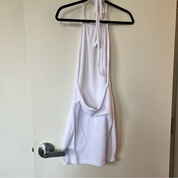 Nasty Gal Toweling Ruched Halter Mini Beach Cover Up Dress - Picture 3 of 4